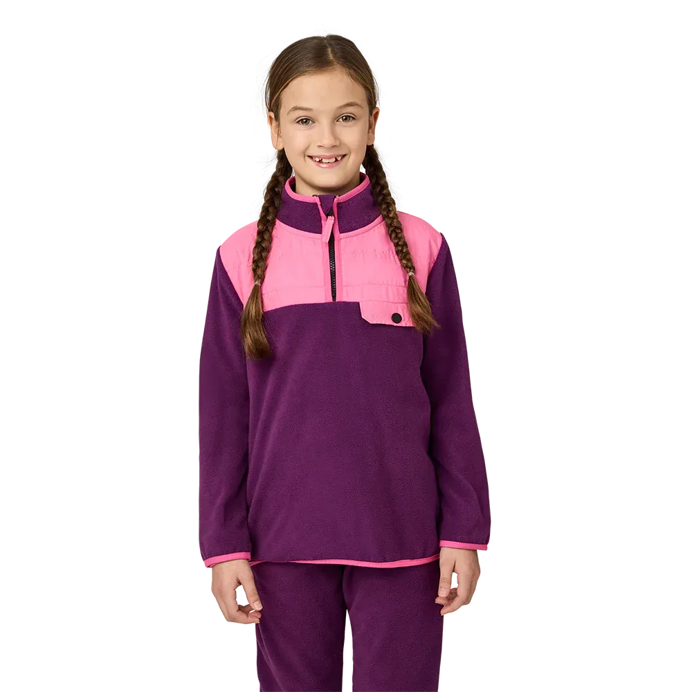 Kombi COZY FLEECE 1/4 zip Junior Long-Sleeved Sweater, Color: Mauve Luxure, Size: S