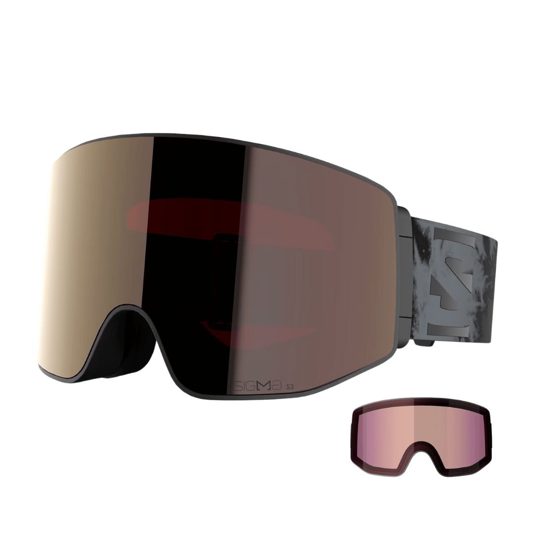 Salomon SENTRY PRIME SIGMA Ski Goggles, Color - Lens(es): Noir - Metal Gun S3 et Bleu Pale S1