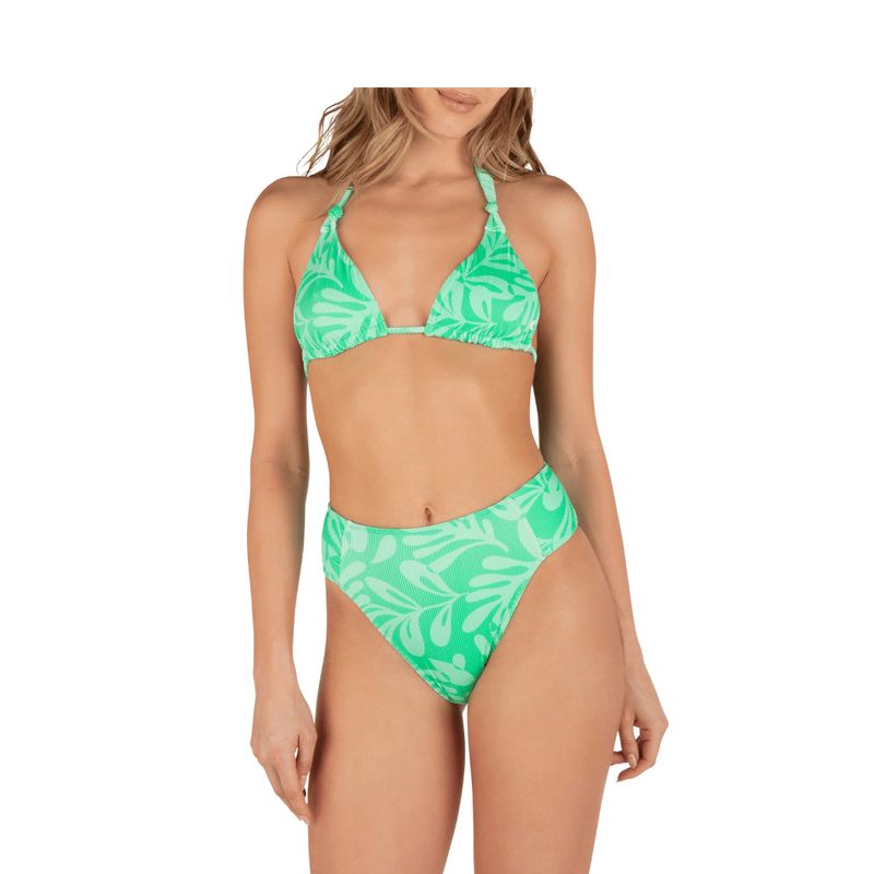 Hurley MARINA RIB Moderate High Waist Bikini Bottom