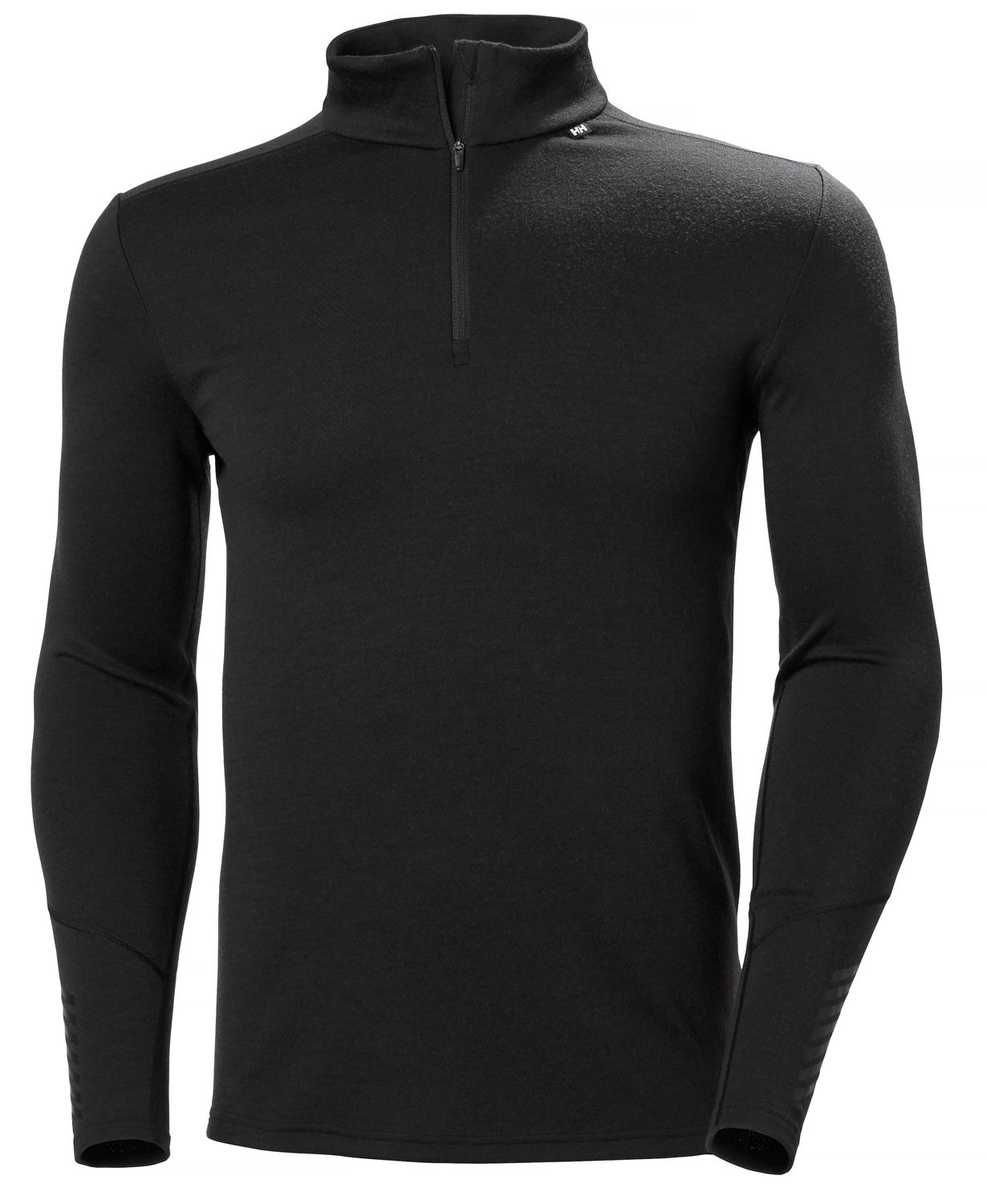 HH LIFA MERINO MIDWEIGHT 1/2 ZIP Men's Baselayer Shirt, Color: Noir, Size: M