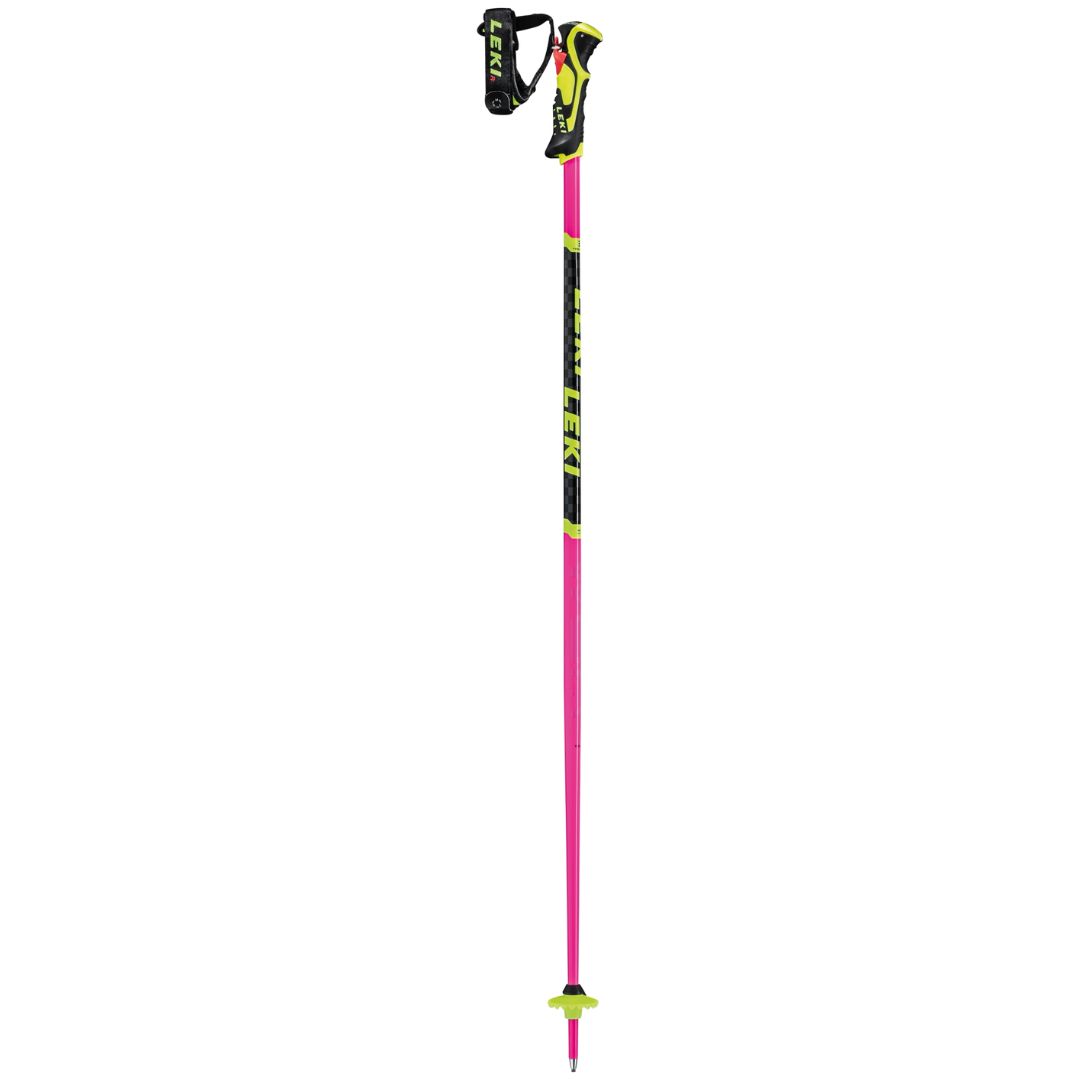 Leki WCR Lite SL 3D Junior Ski Poles, Color: Rose/Jaune Neon, Size: 90