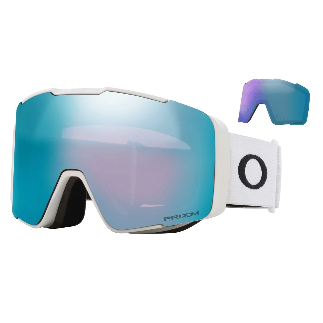 Oakley LINE MINER L PRO Goggles, Color - Lens: Matte White - Prizm Saphir and Ice Iridium