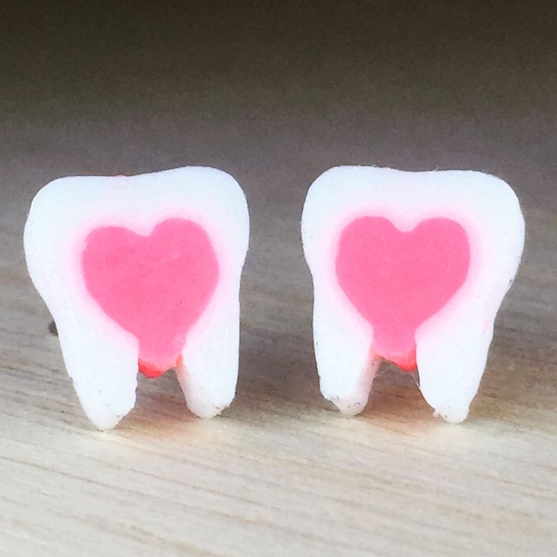 Tooth Love Earrings (3-D printed)