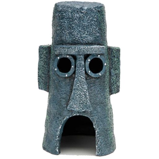 Penn-Plax SpongeBob SquarePants Aquarium Ornament – Squidward’s Easter Island Home – Medium