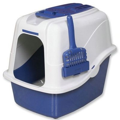 Petmate, Deluxe Covered Cat Litter Box - Slate/Peacock