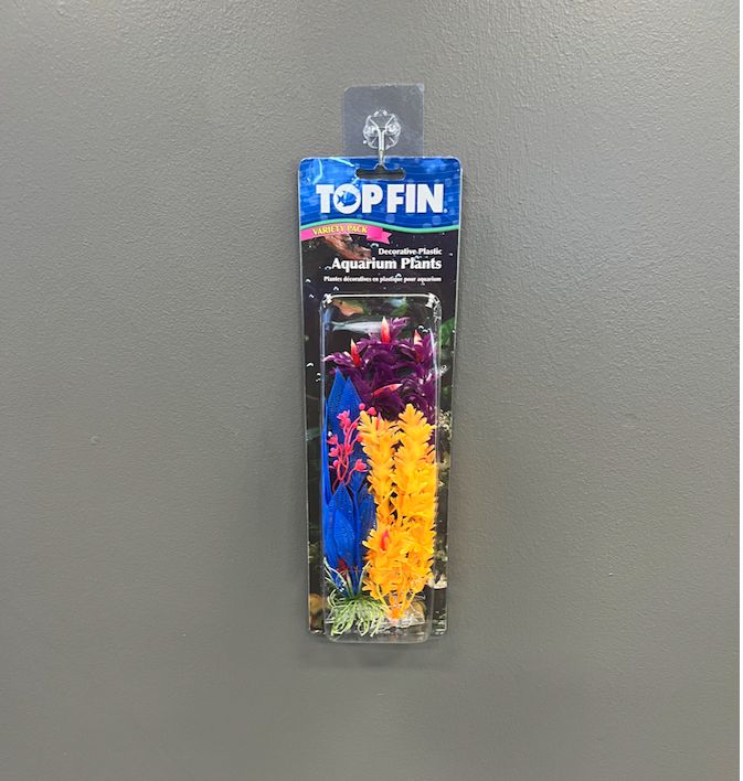 SM 3PK Plastic Plants Blue/Purple/Yellow