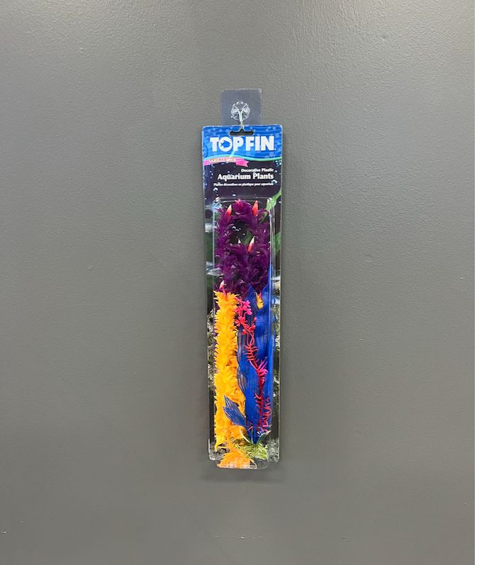 LG 3PK Plastic Plants Blue/Purple/Yellow