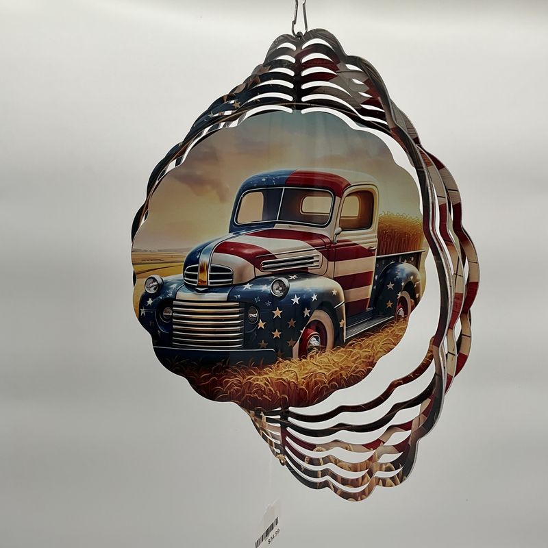 old truck usa/flag spinner