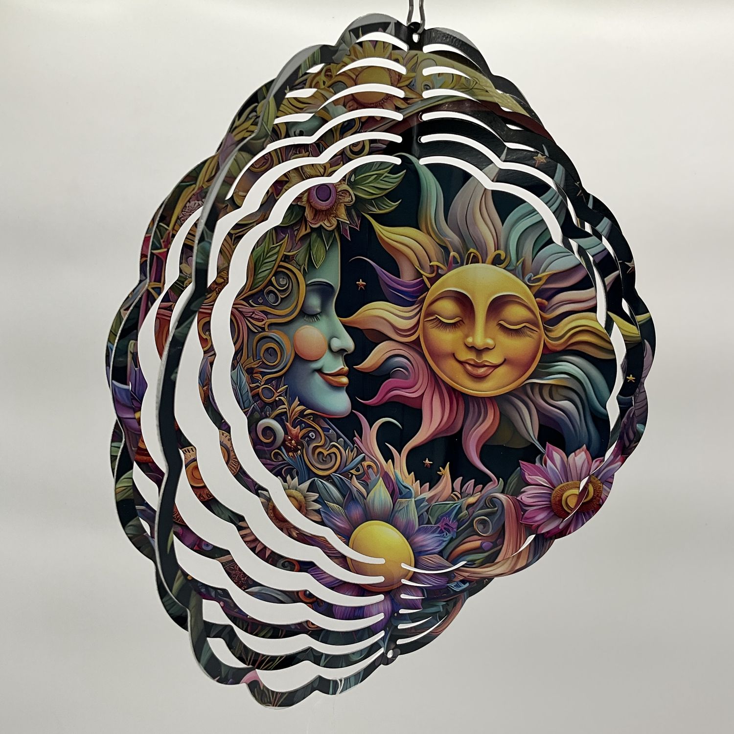 sun face/lady/floral spinner