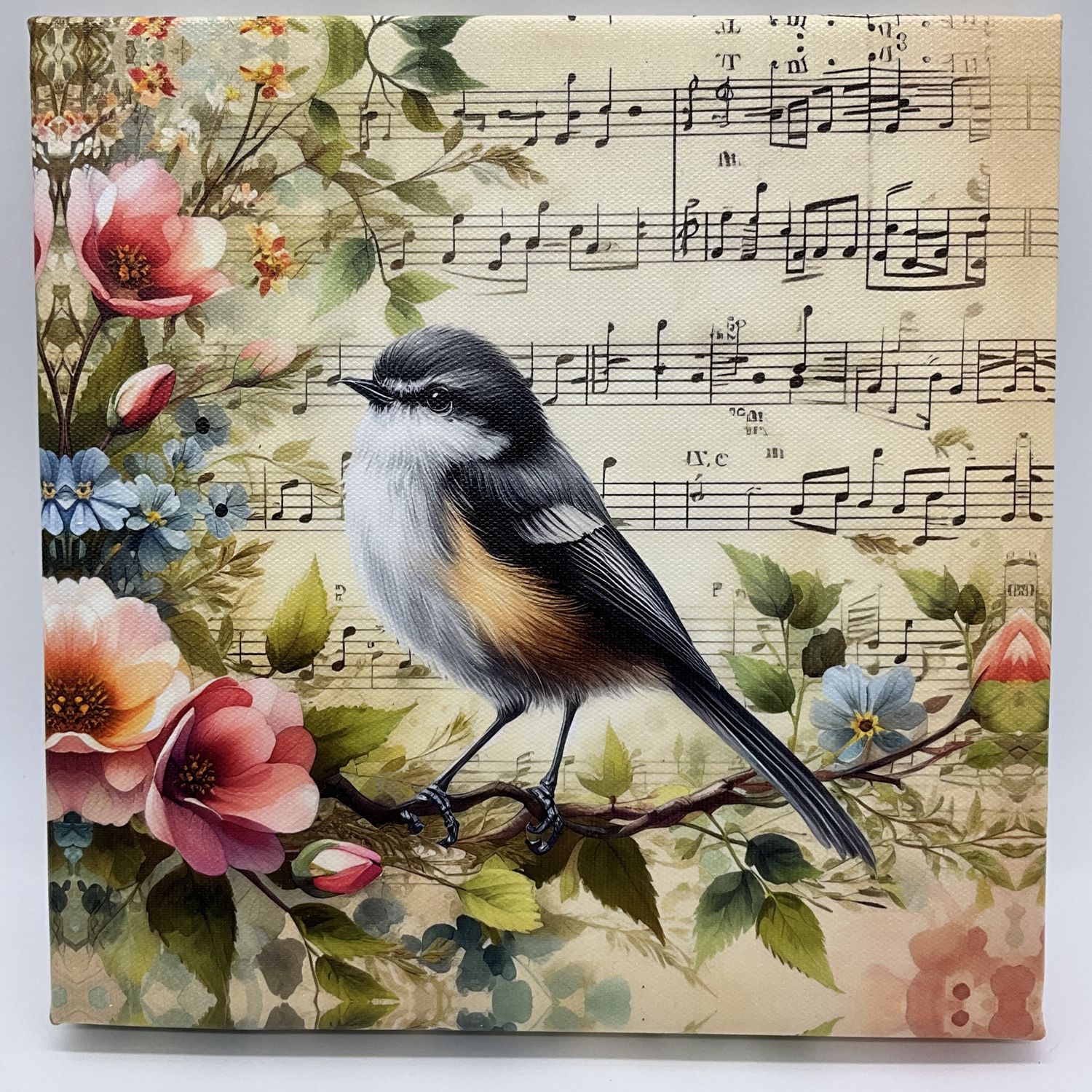 Chickadee canvas art print