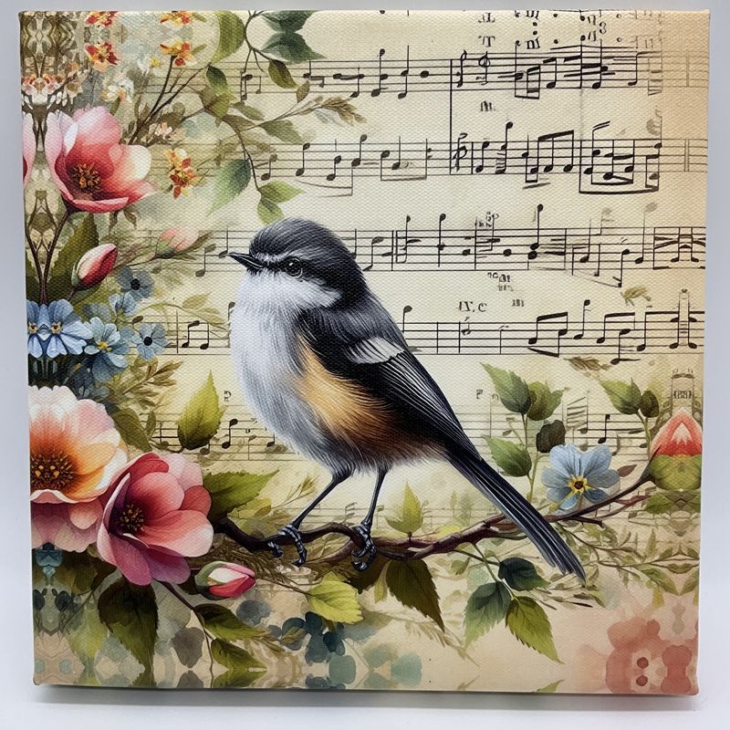 Chickadee canvas art print