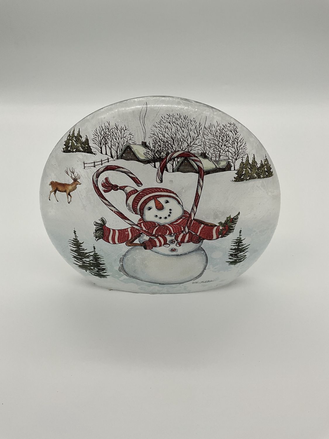 snowman frosted flat orb lt