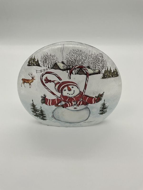 snowman frosted flat orb lt