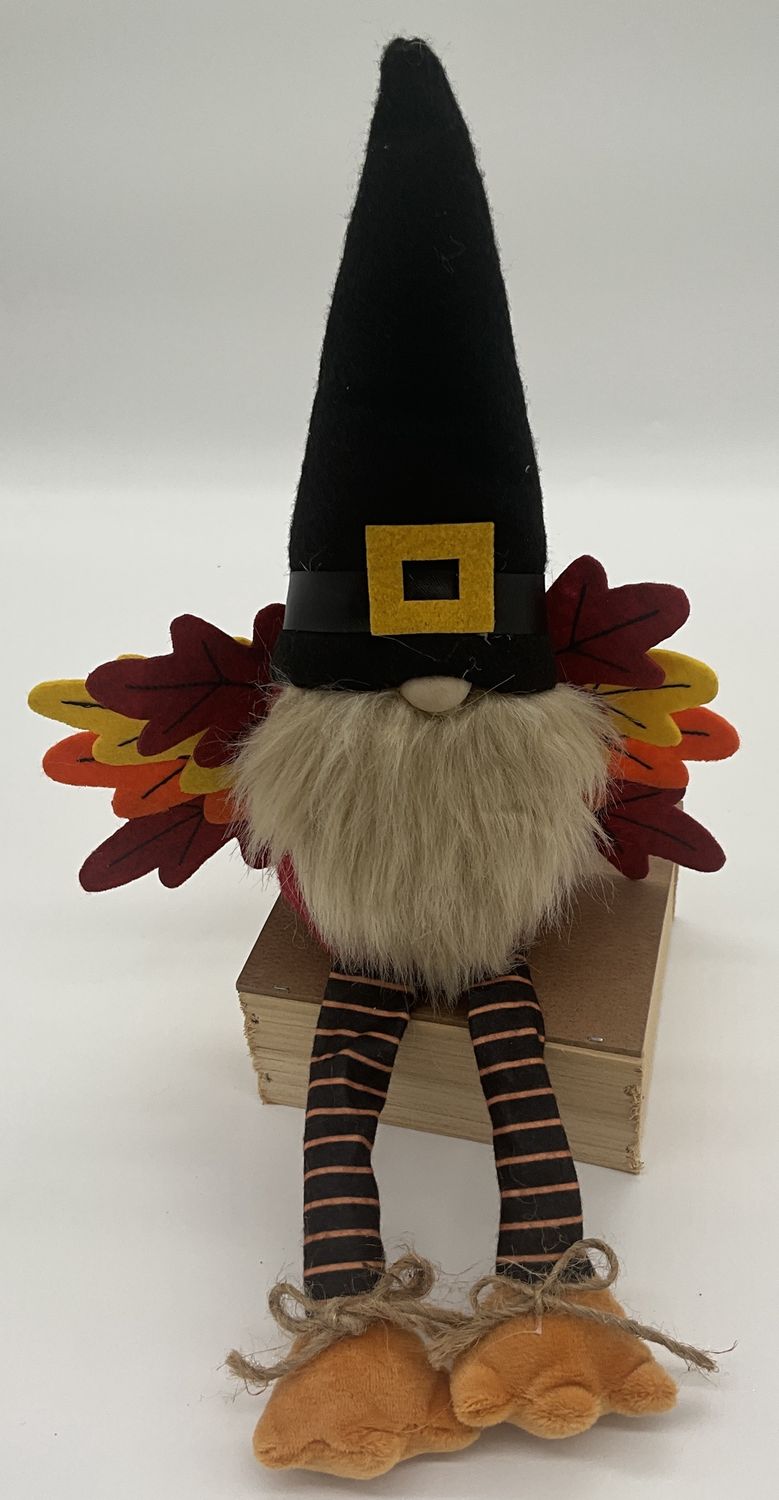 turkey gnome lg w/feathers