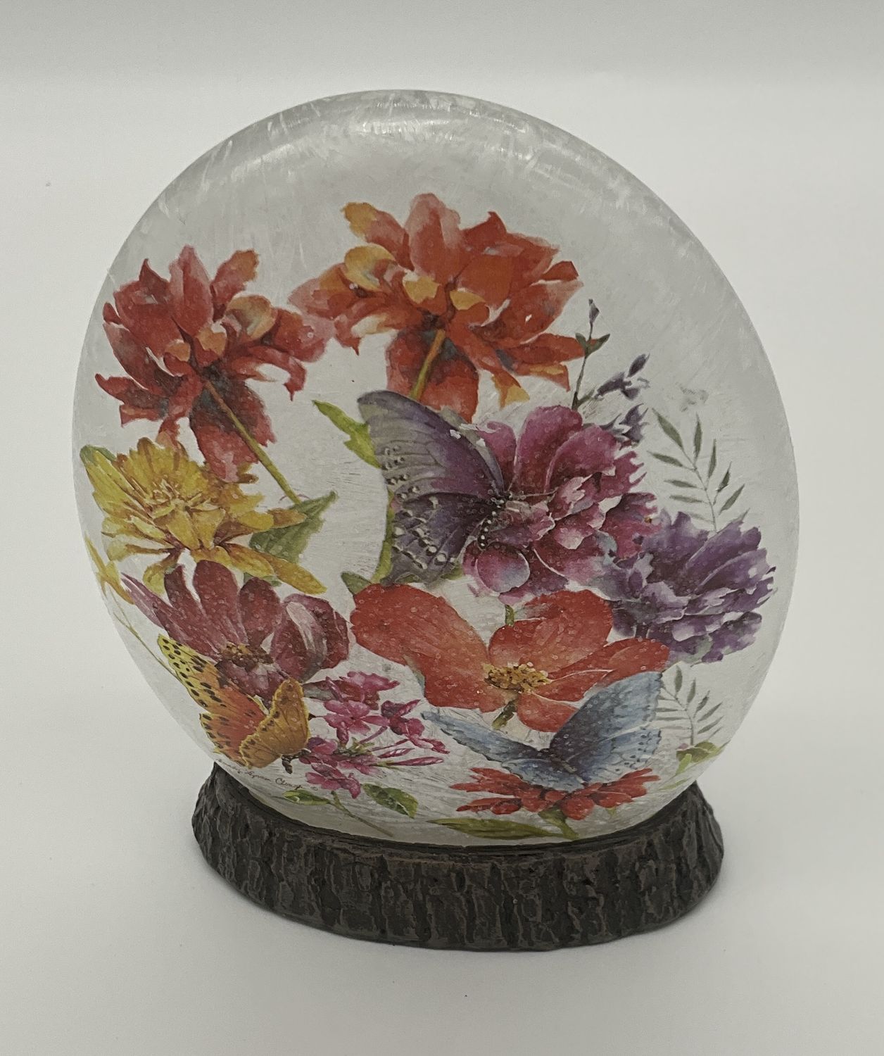 Floral frosted lamp