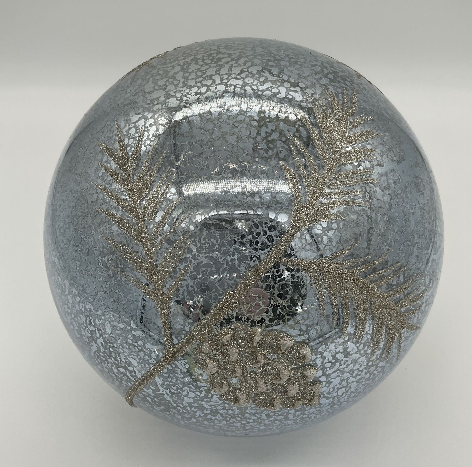 Pinecone lg blue glass lamp