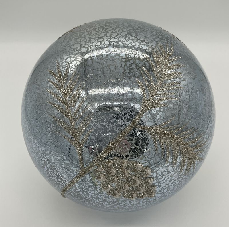 Pinecone lg blue glass lamp
