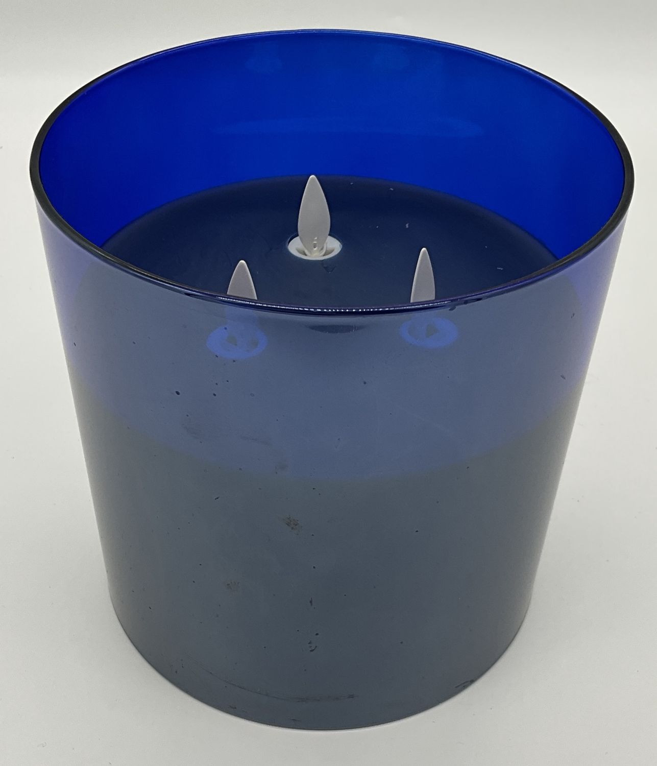 candle blue lg flameless 3 wick