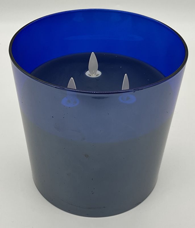 candle blue lg flameless 3 wick