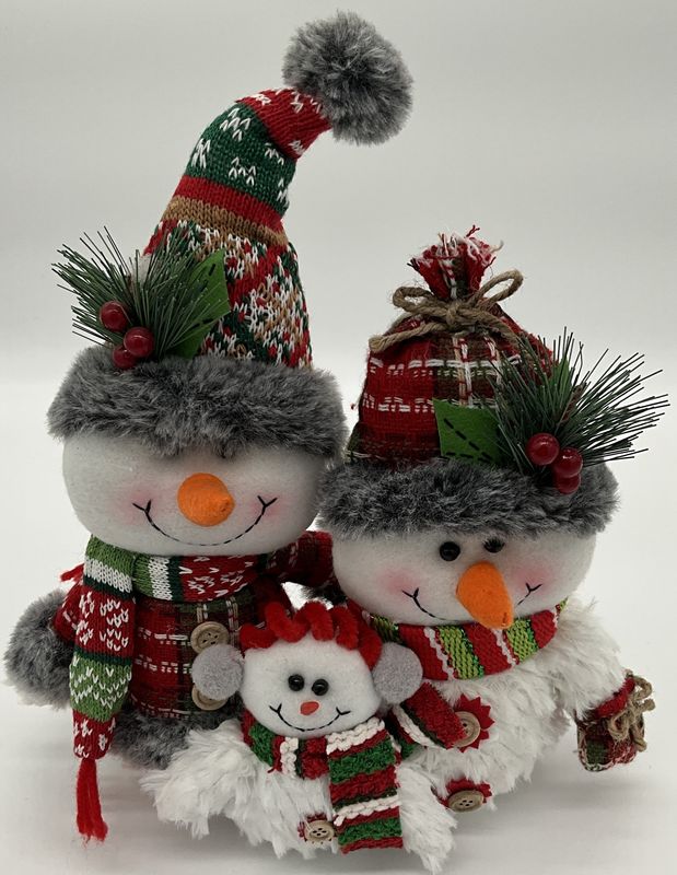 snowman family red/gr
