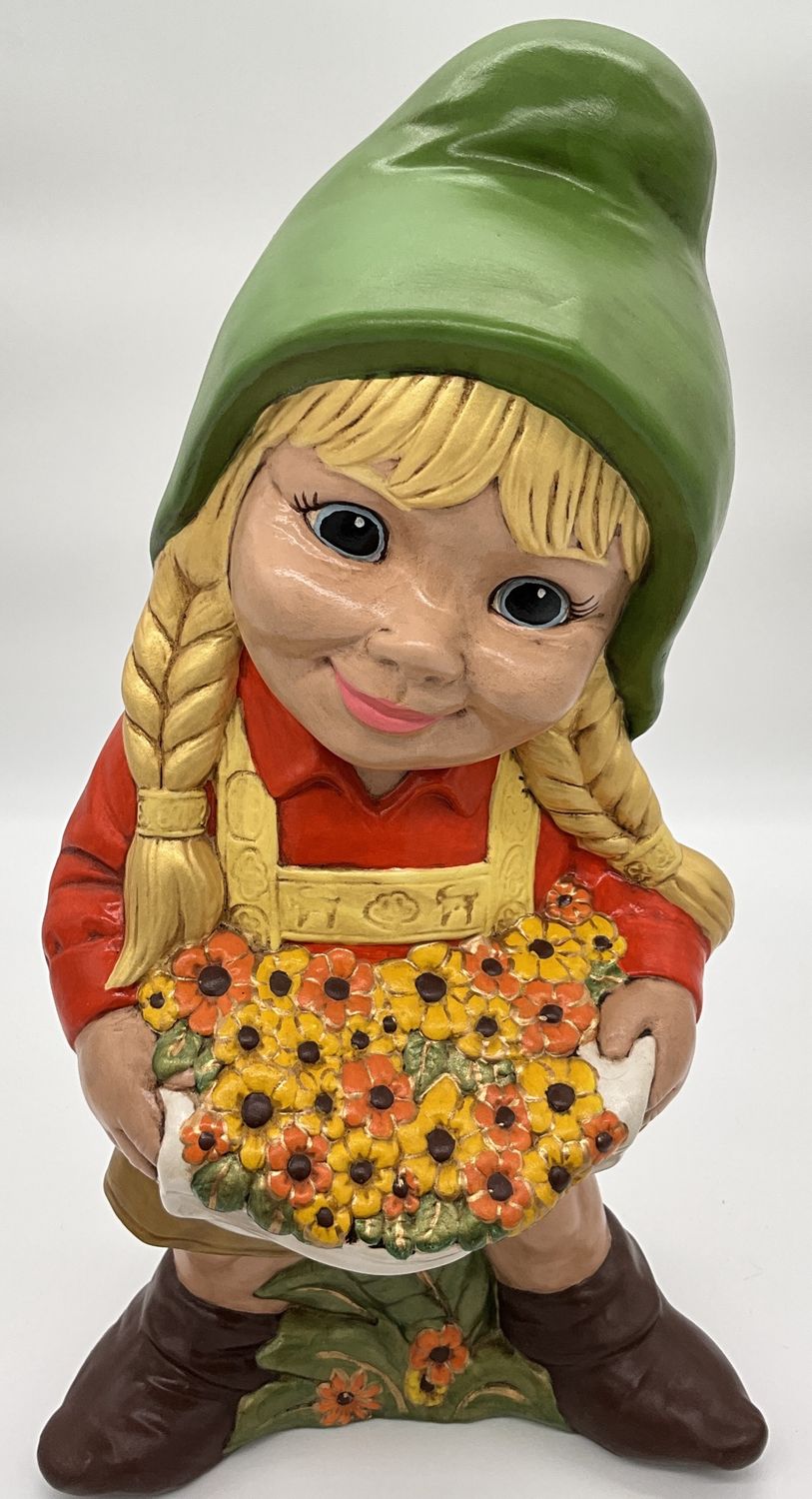 Ceramic Gnome Girl ex lg