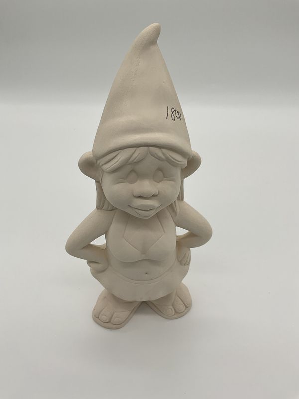 Ceramic girl gnome  to paint