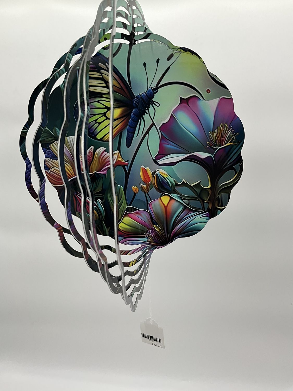 Butterfly in teals wind spinner