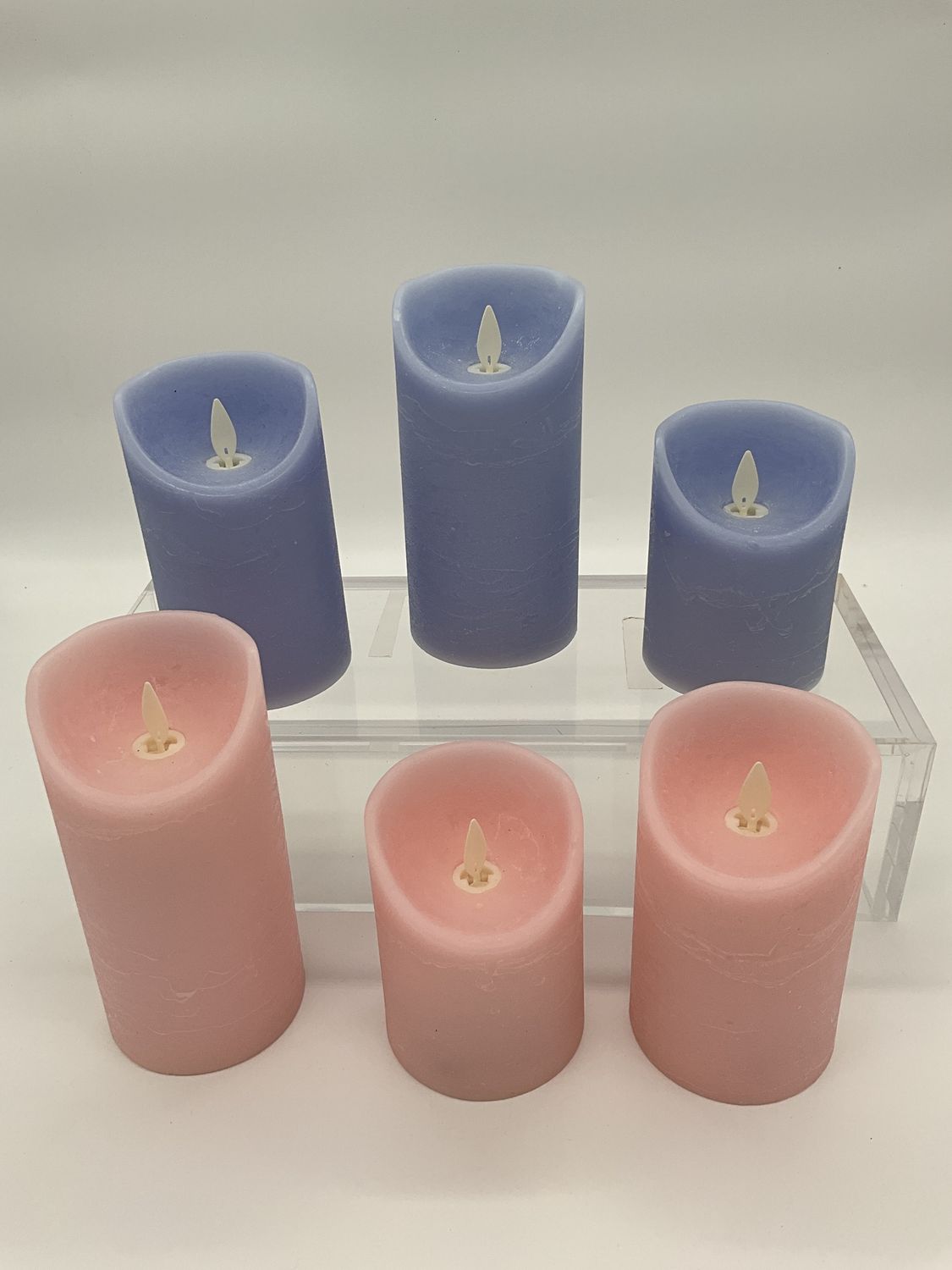 candles flameless blue fat scul 6”