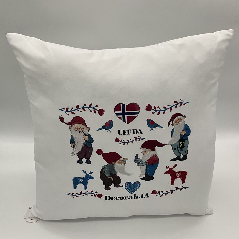 vintage gnome designer pillow