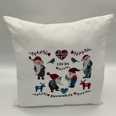 Norwegian vintage gnome pillow