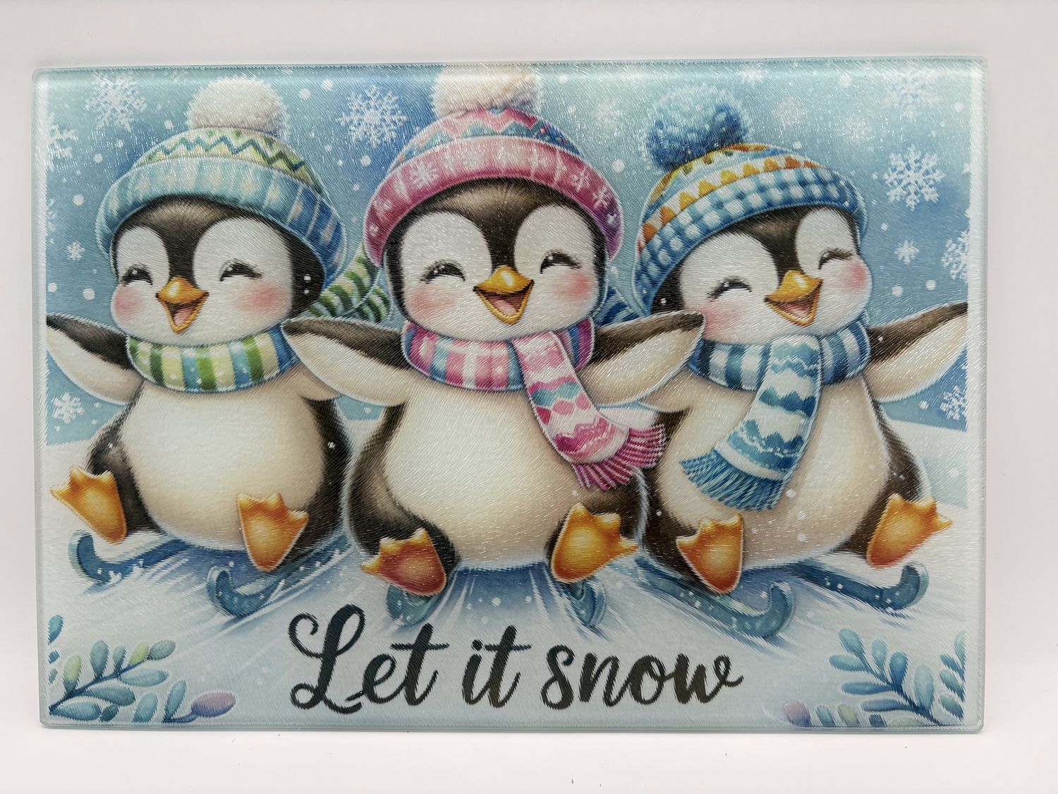 Penguin glass charcuterie board