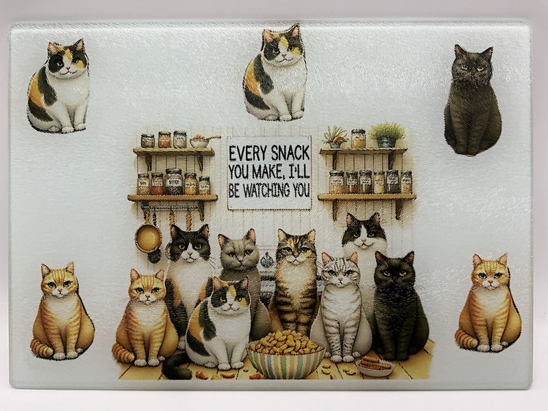Cats watching glass characuterie