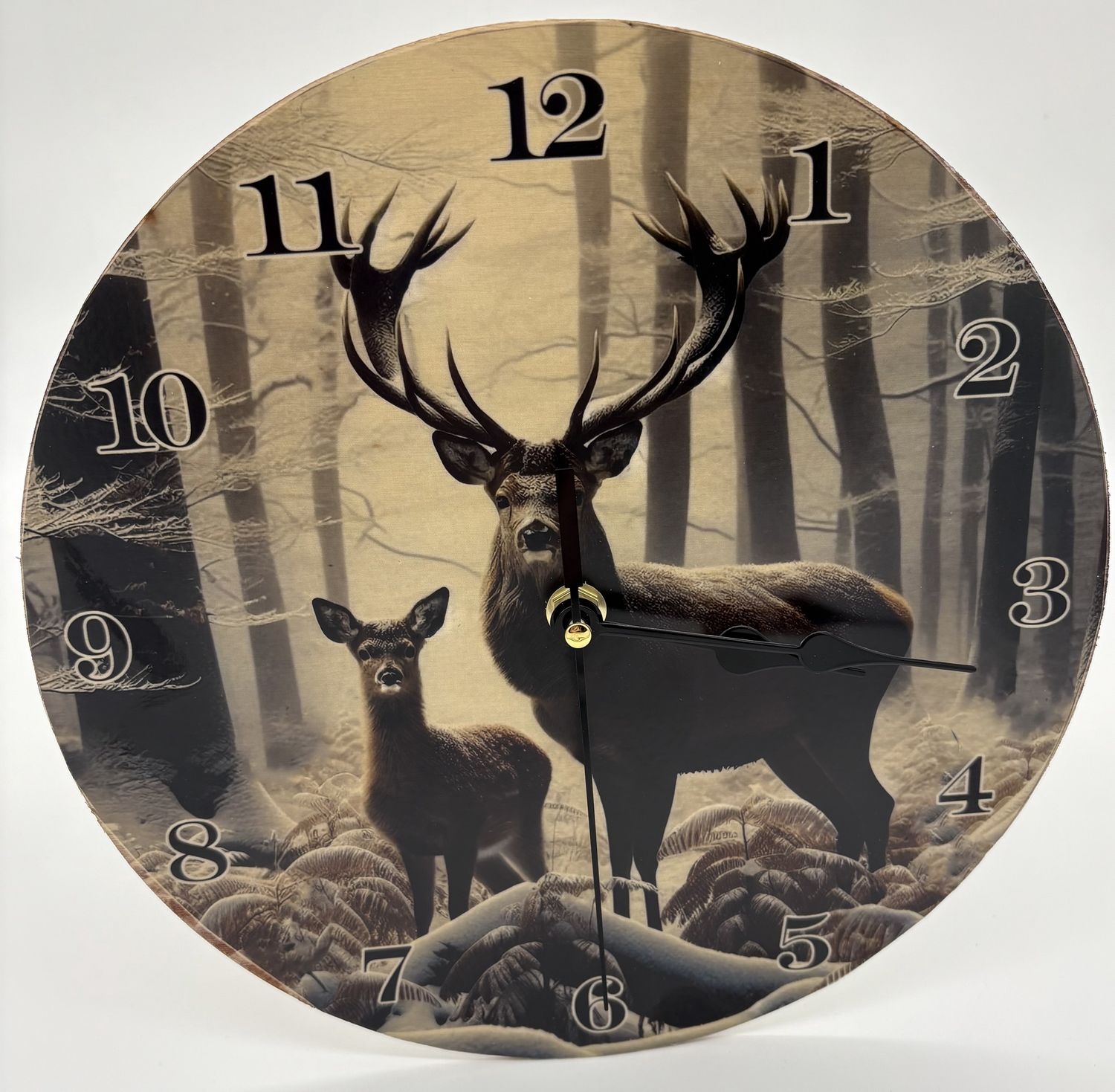 DEER IN WOODS CLOCK