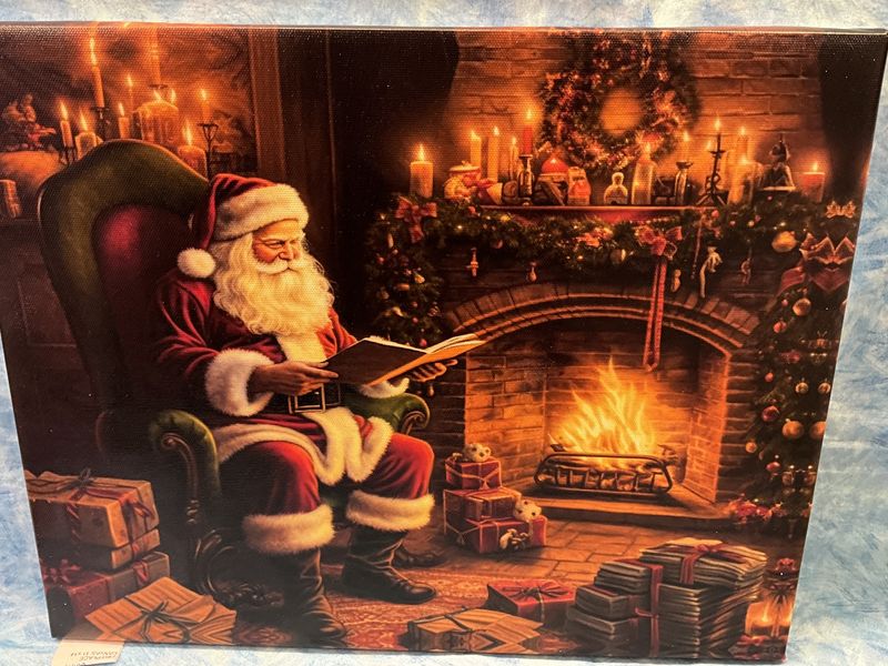 SANTA FIREPLACE CANVAS  11 x14