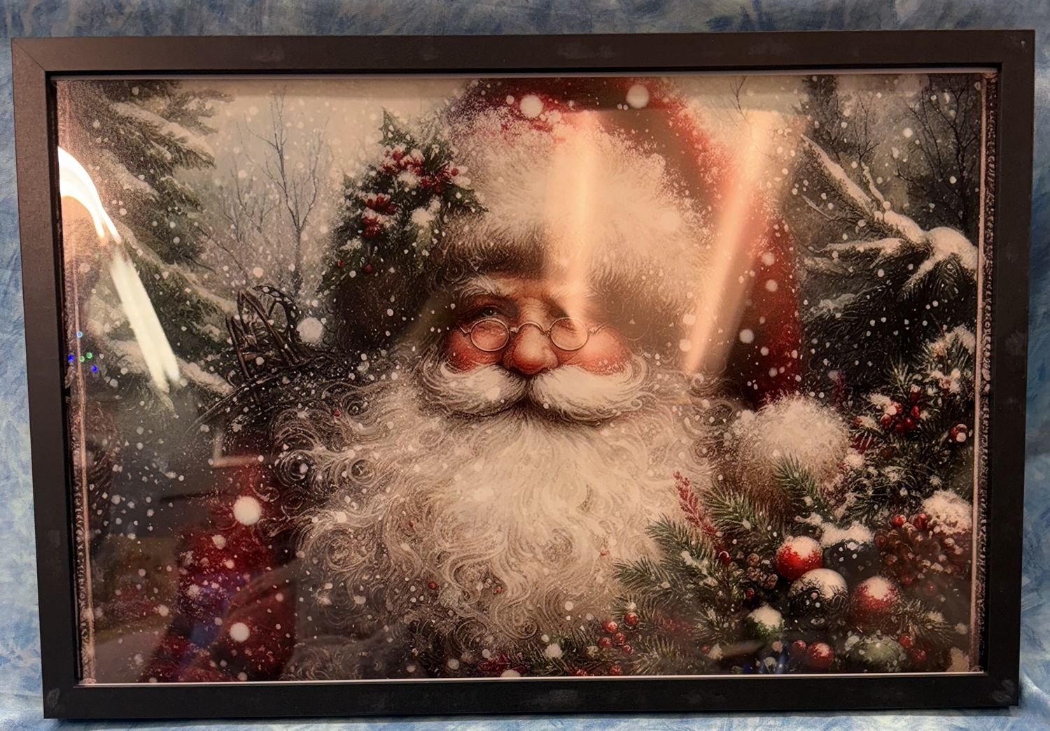 SANTA  FACE IN SNOW PRINT 11 x17