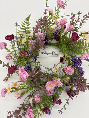 Candle rings with 6” opening, pink and purple