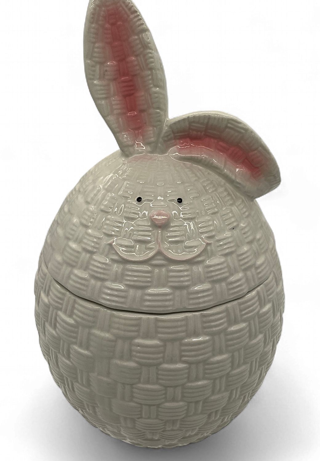 Bunny Basket Weave Cookie Jar