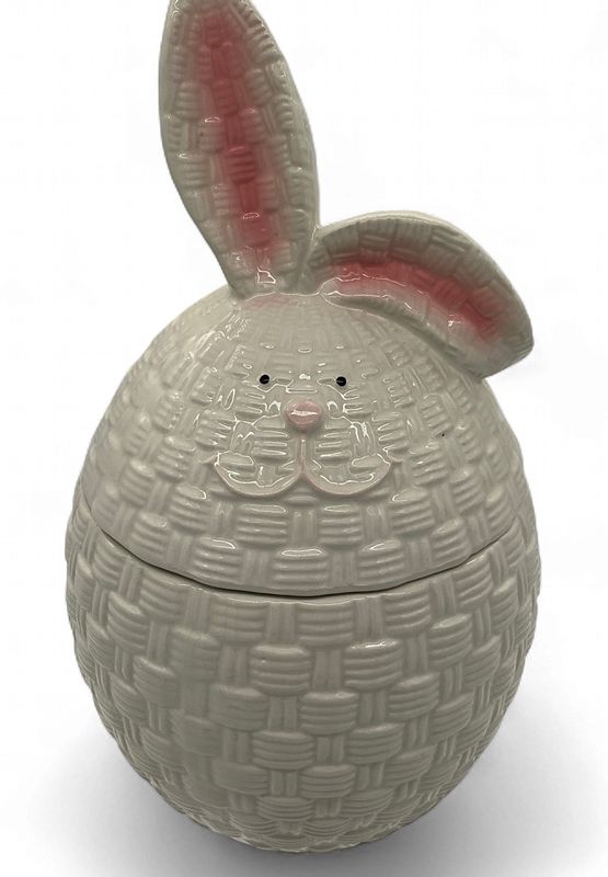 Bunny Basket Weave Cookie Jar