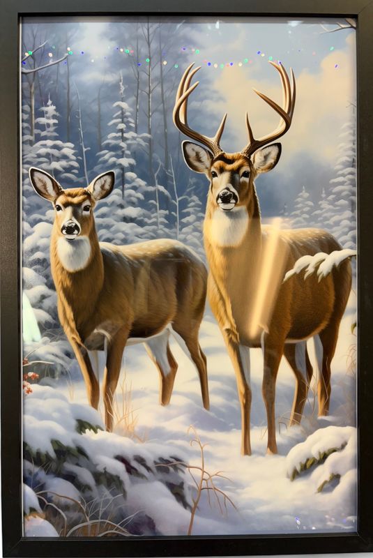 deer in field framed print