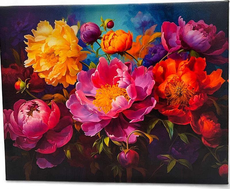 FLORAL COLORFUL PEONY CANVAS PRINT CANVAS
