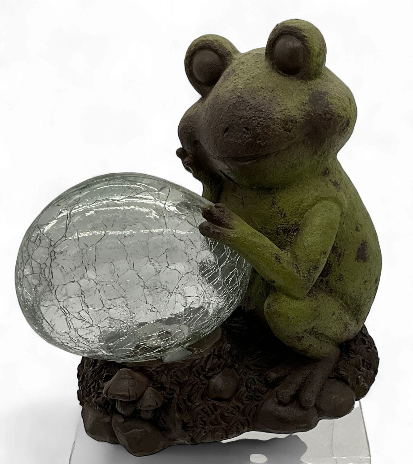 FROG WITH GLASS SOLAR BALL