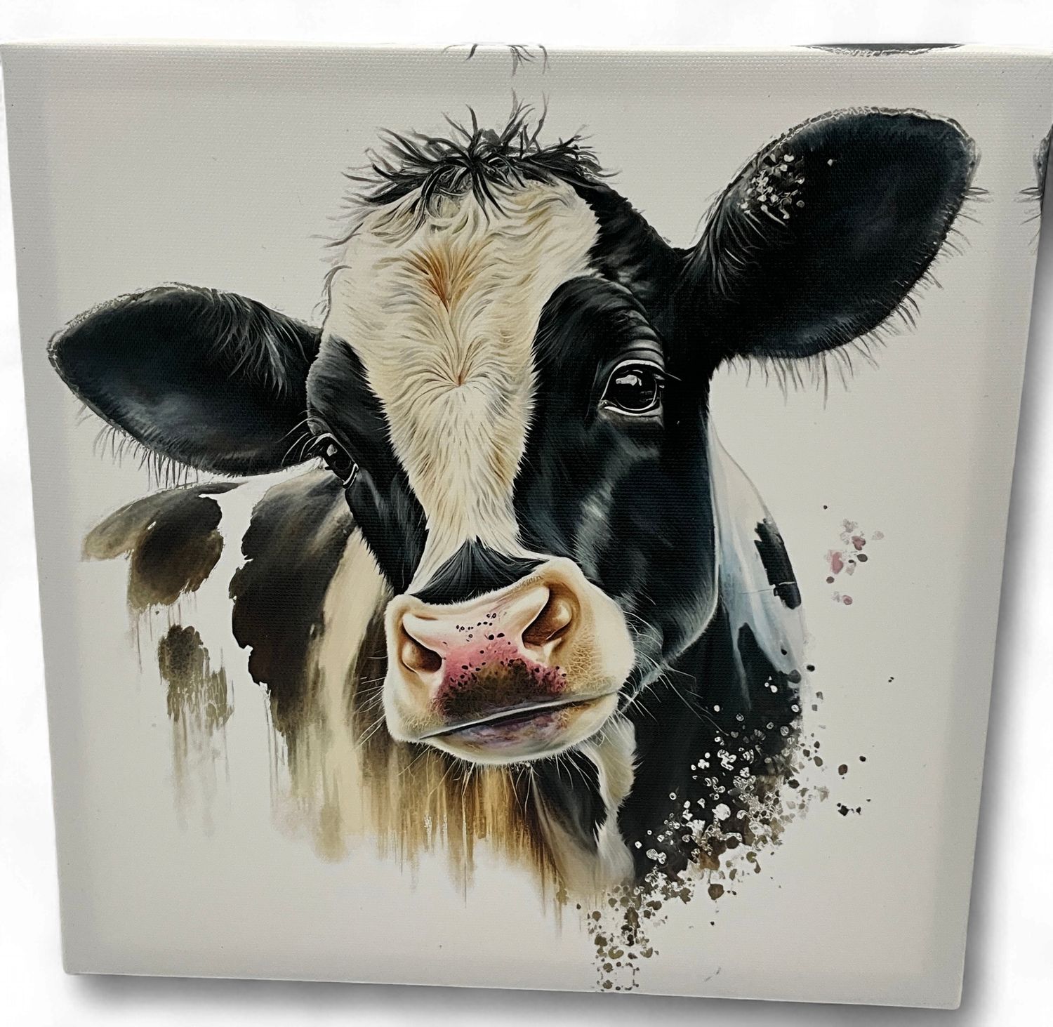 Holstein cow canvas 10"