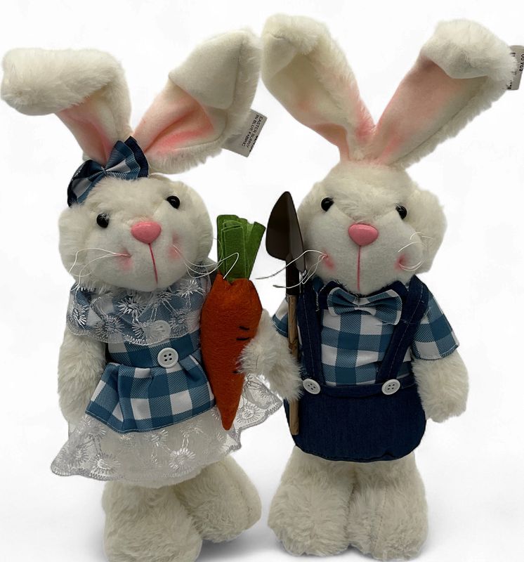 EASTER BUNNY IN BLUE FABRIC