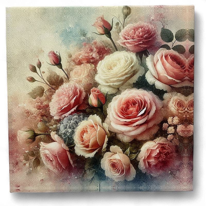 PINK ROSES CANVAS 10"