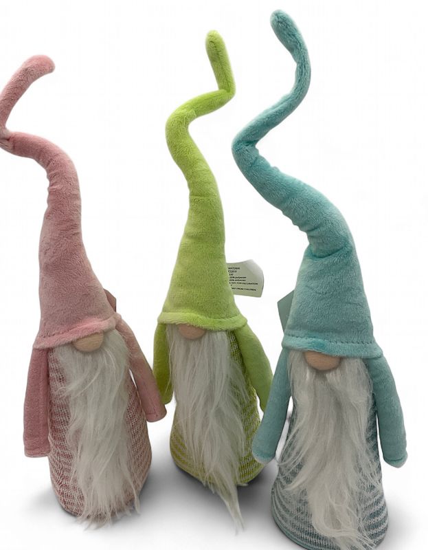 Gnomes spring clothes fabric pink