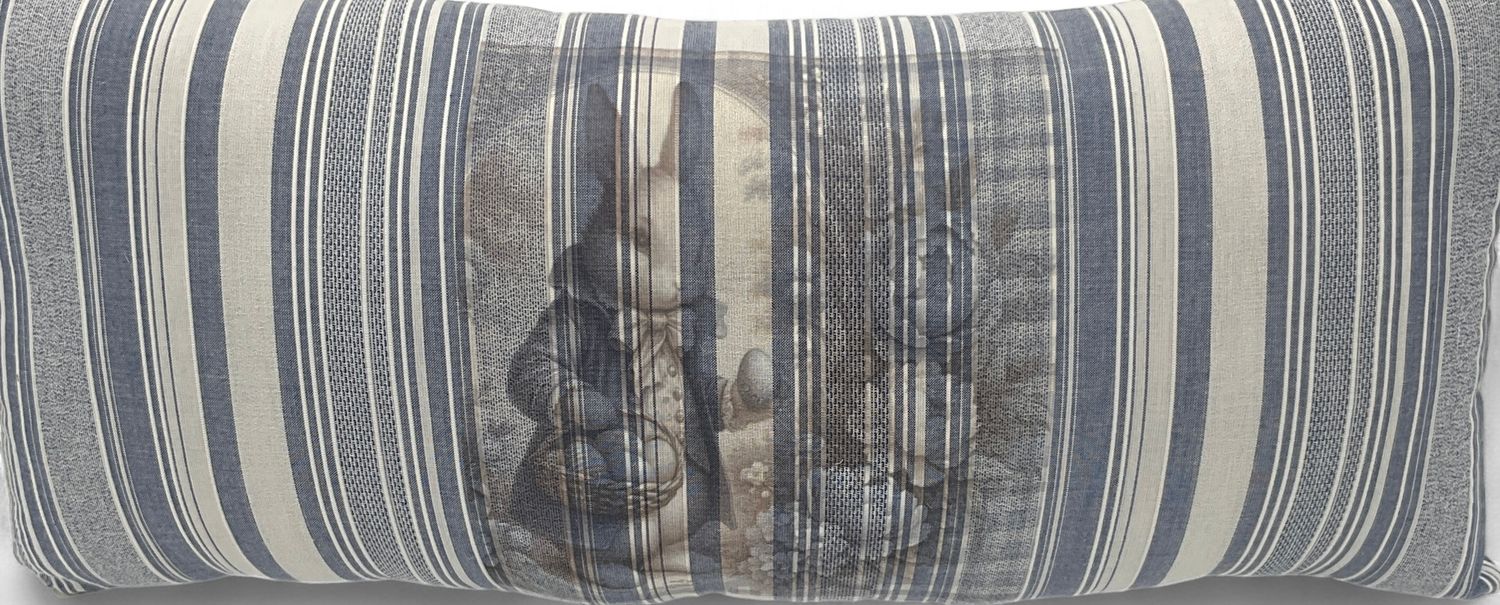 PillowVictoria Bunny Blue Striped