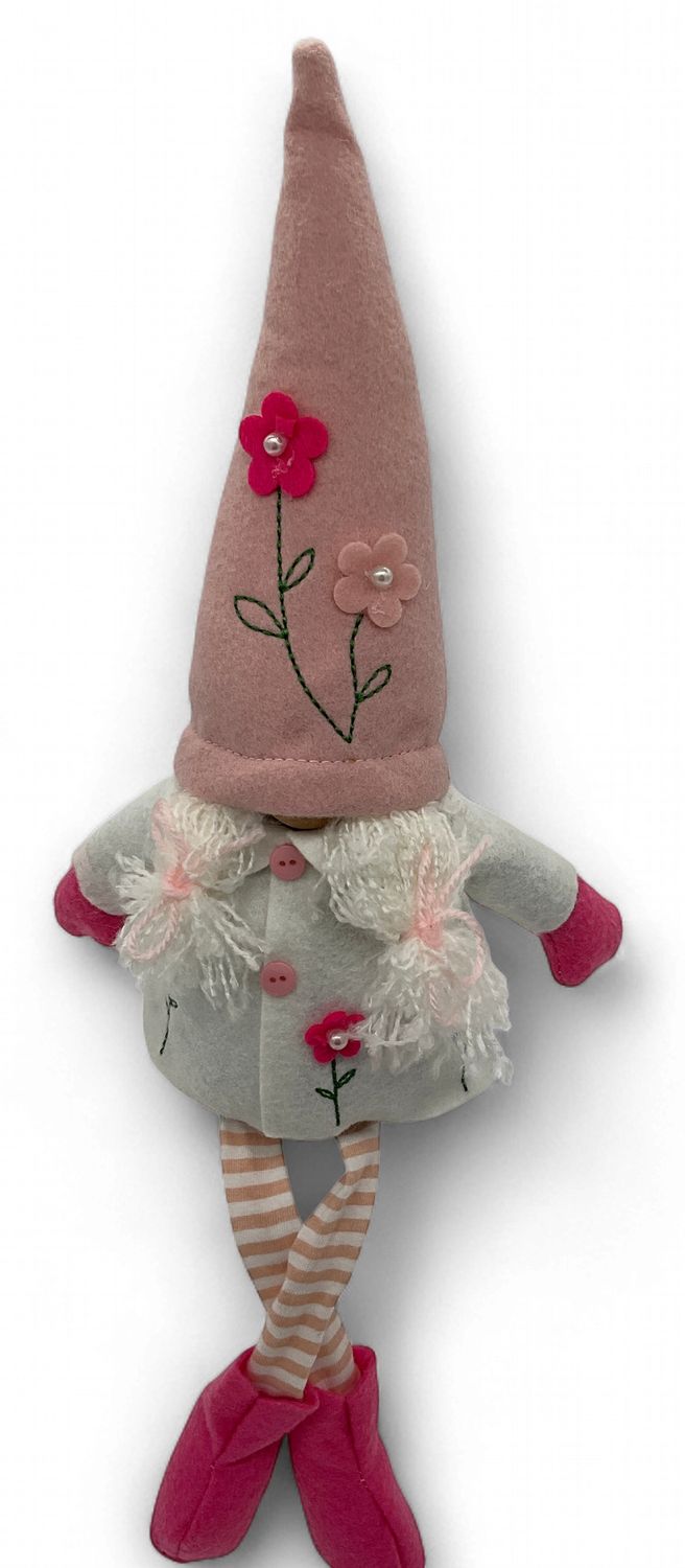 Gnome Pink  with Bunny Dangle legs