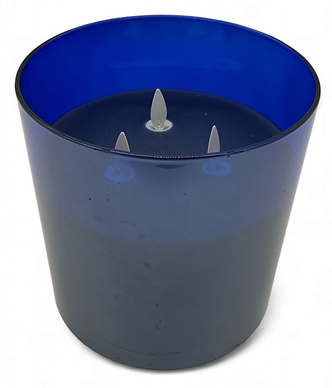 Royal Blue Flameless Candle 3 wick
