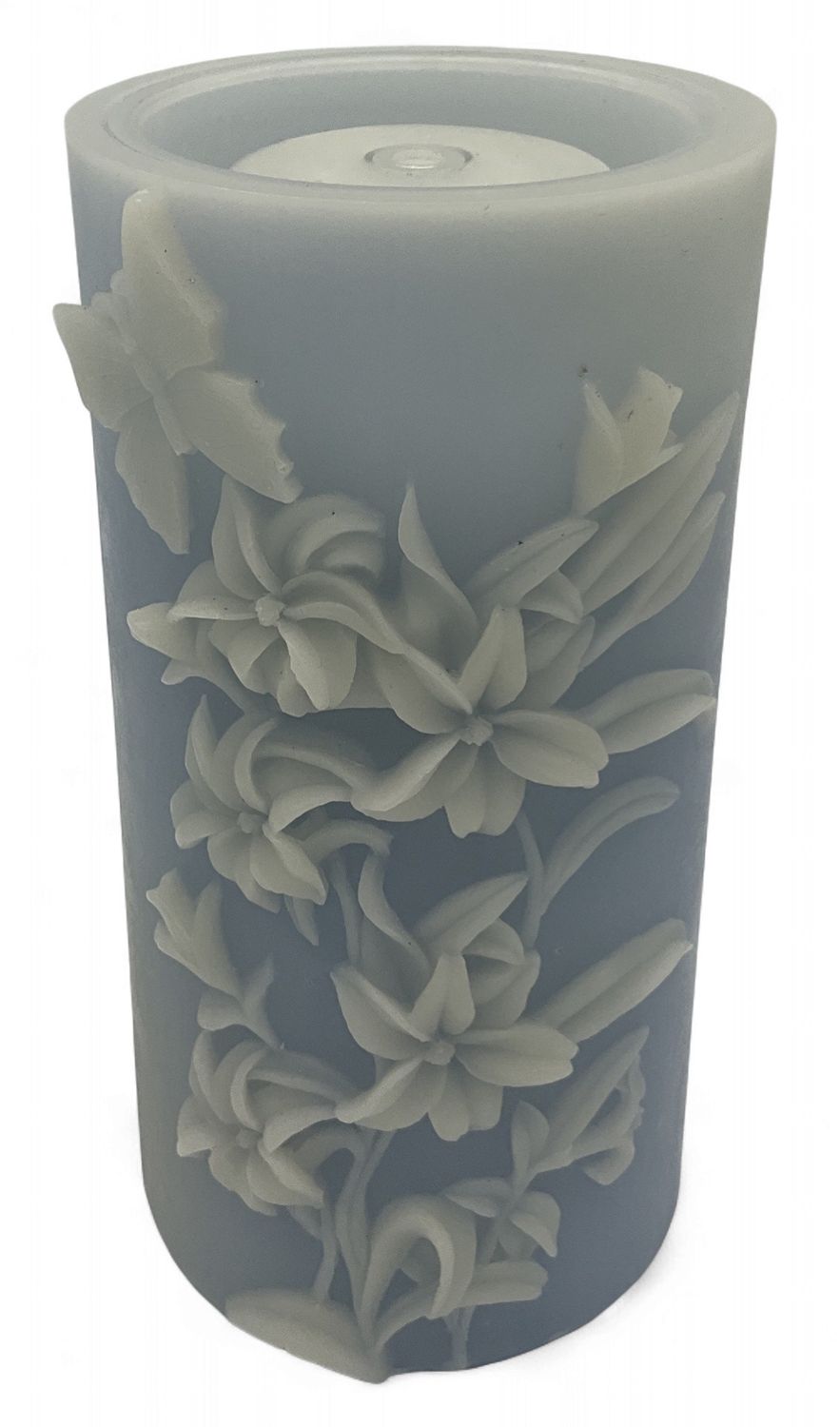 Blue candle fountain with floral