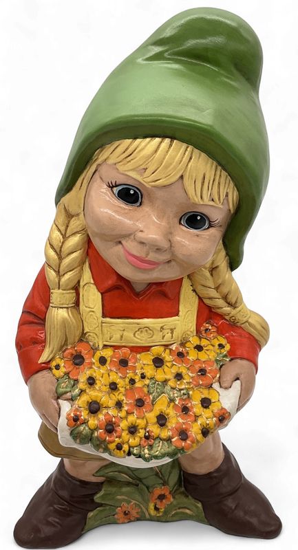 Gnome Girl with an Apron of flowers